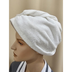 Dmsk frot turban na vlasy s knoflkem