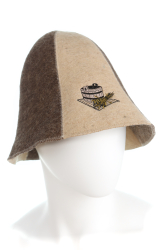 Klobouk do sauny 100 % vlna dvoubarevn�